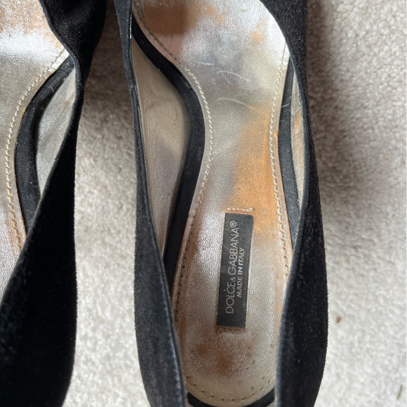 Dolce and Gabbana Black Suede Heels size 40 - Picture 5 of 11